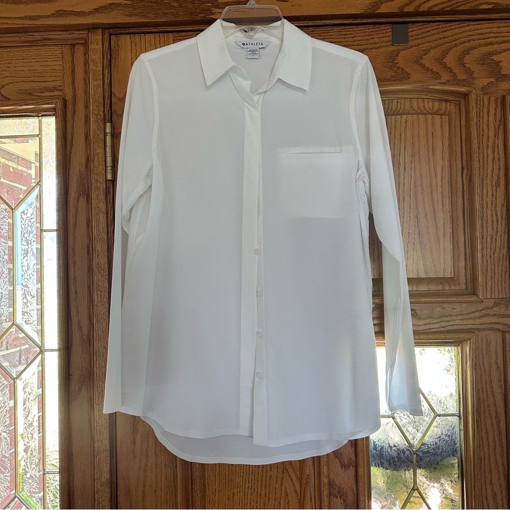 Athleta White Button Down Shirt - size Small